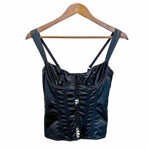 Natori Vintage VTG Corset Bra Black Size 34B Sexy Lingerie Lace Front